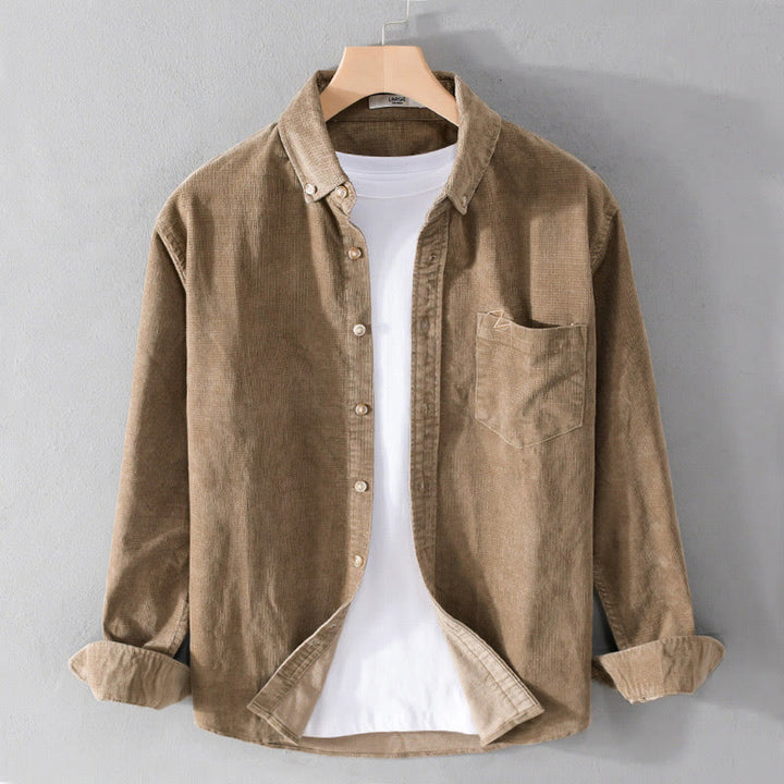 Chaqueta informal de pana con estampado de Buddha Stones, de algodón, de manga larga y color liso, para hombre, con bolsillos - BurlyWood - US/UK/AU44, EU54 (4XL) - image 7