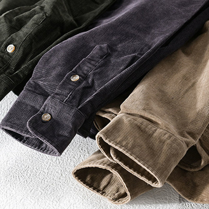 Chaqueta informal de pana con estampado de Buddha Stones, de algodón, de manga larga y color liso, para hombre, con bolsillos - image 16