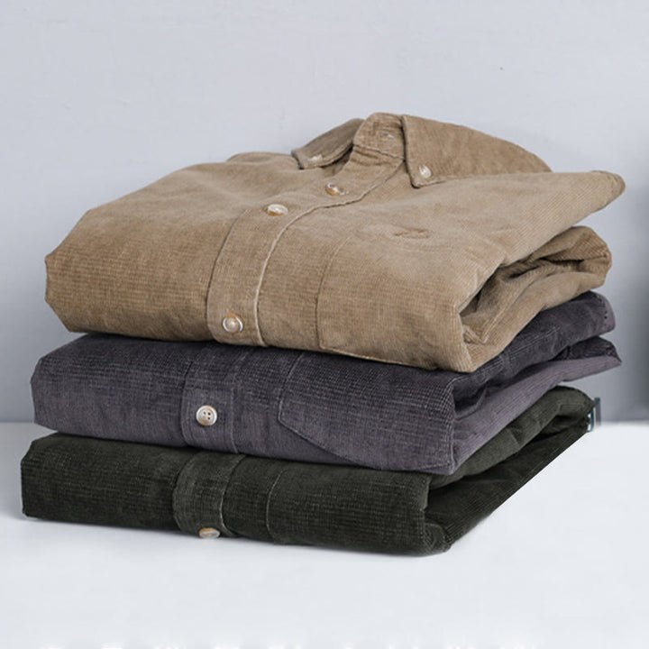 Chaqueta informal de pana con estampado de Buddha Stones, de algodón, de manga larga y color liso, para hombre, con bolsillos - image 17