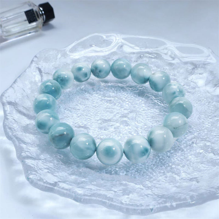 Pulsera de confianza de sabiduría de Larimar natural con Buddha Stones - image 3