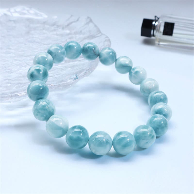 Pulsera de confianza de sabiduría de Larimar natural con Buddha Stones - image 1