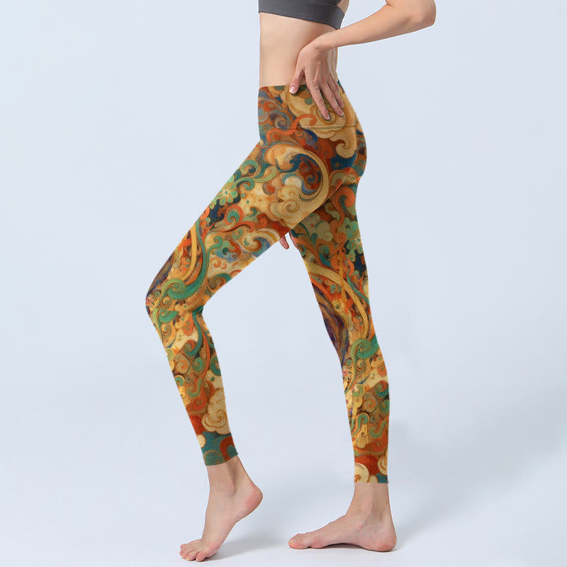 Leggings de yoga para mujer con estampado de nubes de hadas y Buddha Stones - image 2