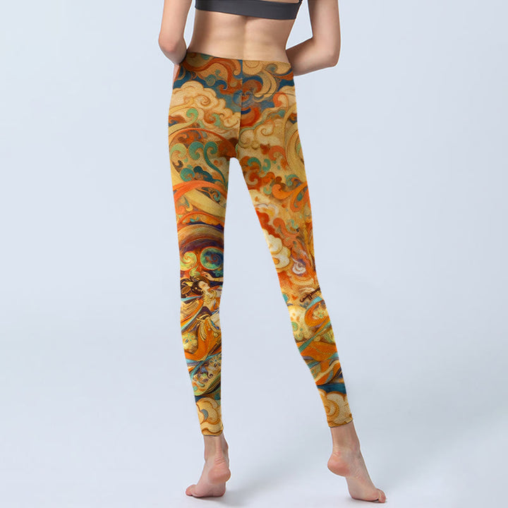 Leggings de yoga para mujer con estampado de nubes de hadas y Buddha Stones - image 6