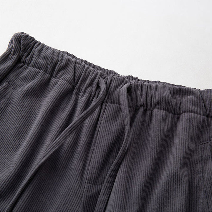 Pantalones de pana con cintura elástica y cordón ajustable para hombre de Buddha Stones, con bolsillos, para invierno - image 2
