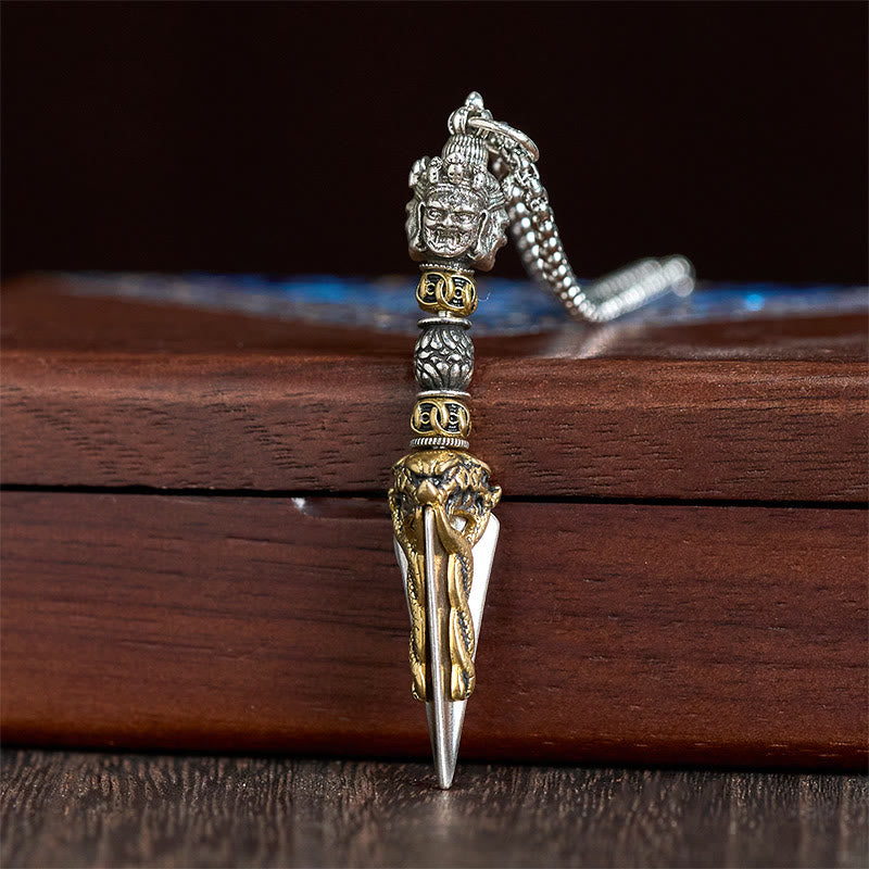 Collar con colgante de cobre con Buddha Stones, Vajra tibetano, Vajrakila, poder espiritual curativo - image 2