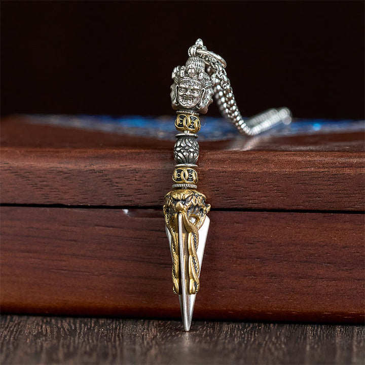 Collar con colgante de cobre con Buddha Stones, Vajra tibetano, Vajrakila, poder espiritual curativo - image 2