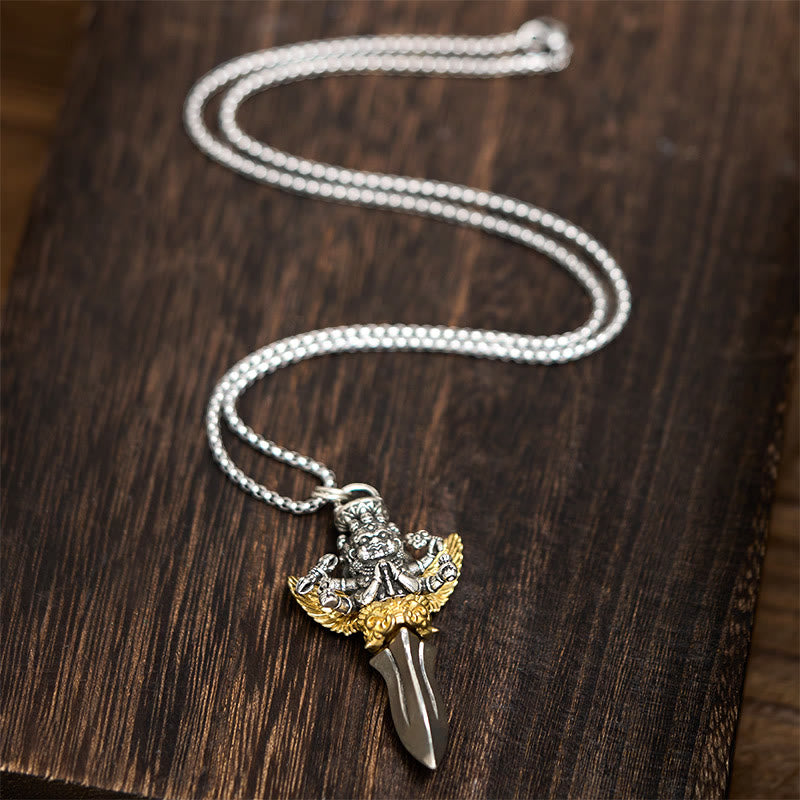 Colgante de cobre con Buddha Stones tibetanas Vajra de tres cabezas y seis brazos, con poder espiritual curativo. - image 4