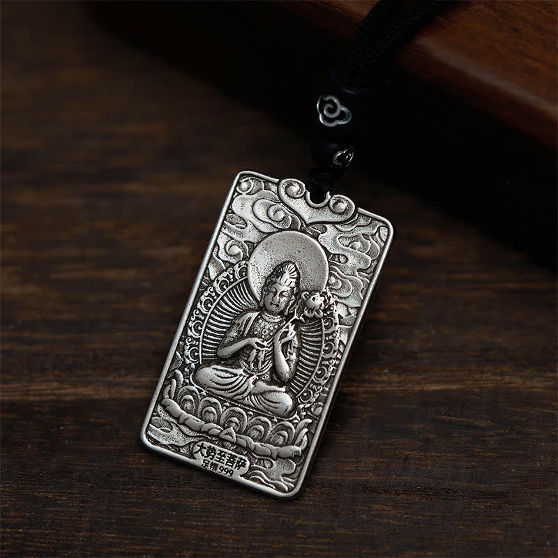 Collar con colgante de equilibrio de plata bañada en cobre con piedras de Buddha Stones, año del caballo, zodiaco chino - image 1