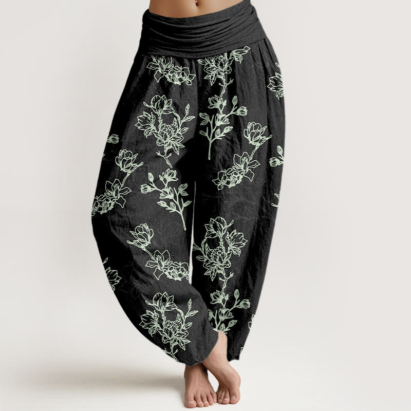Pantalones Buddha Stones para mujer, cintura elástica - Negro - US16，UK/AU20，EU48 (3XL) - image 5