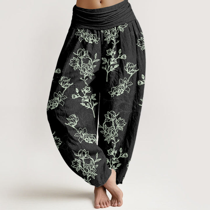 Pantalones Buddha Stones para mujer, cintura elástica - Negro - US16，UK/AU20，EU48 (3XL) - image 5