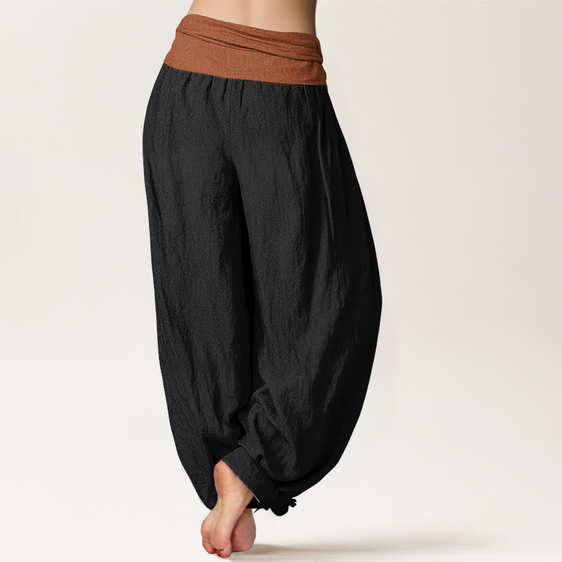 Pantalones harén de algodón con Buddha Stones, color verde, negro, marrón y rojo, con cintura elástica para mujer - image 6