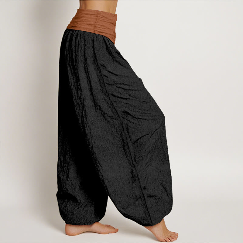 Pantalones harén de algodón con Buddha Stones, color verde, negro, marrón y rojo, con cintura elástica para mujer - image 7