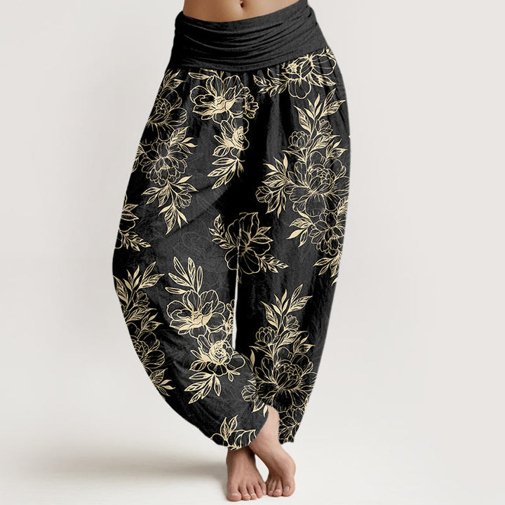 Pantalones Buddha Stones para mujer, cintura elástica - Negro - US16，UK/AU20，EU48 (3XL) - image 8