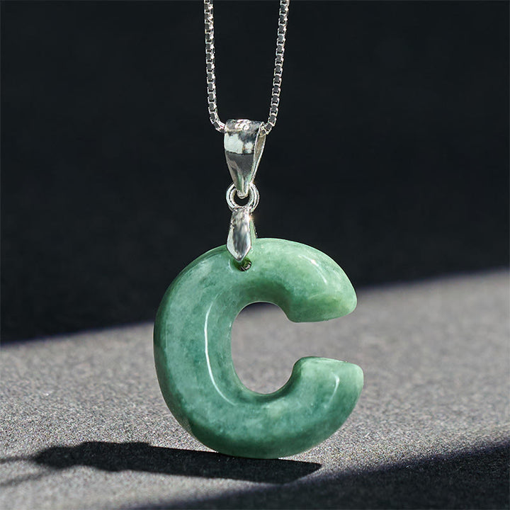 Collar con colgante de prosperidad de plata de ley 925 con Buddha Stones, jade natural, letra AZ - image 19