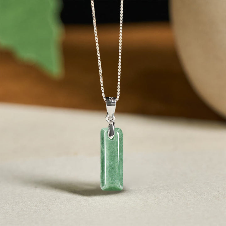 Collar con colgante de prosperidad de plata de ley 925 con Buddha Stones, jade natural, letra AZ - I - image 32