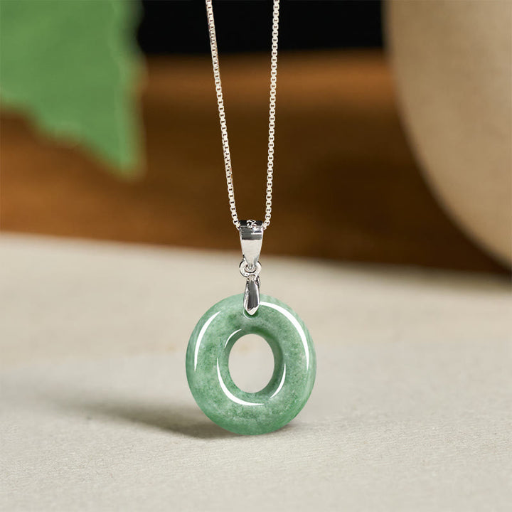 Collar con colgante de prosperidad de plata de ley 925 con Buddha Stones, jade natural, letra AZ - O - image 38