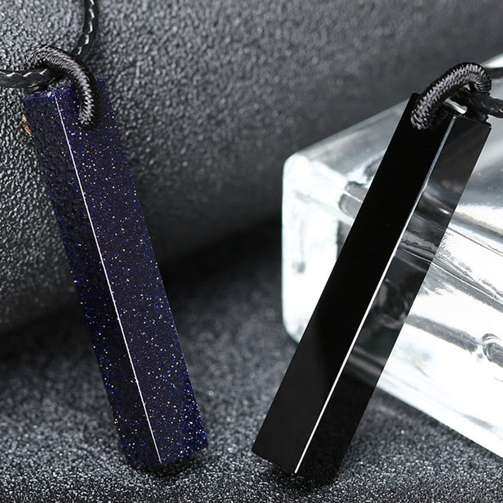 Colgante de collar con transformación de obsidiana negra y arenisca azul de Buddha Stones - image 11