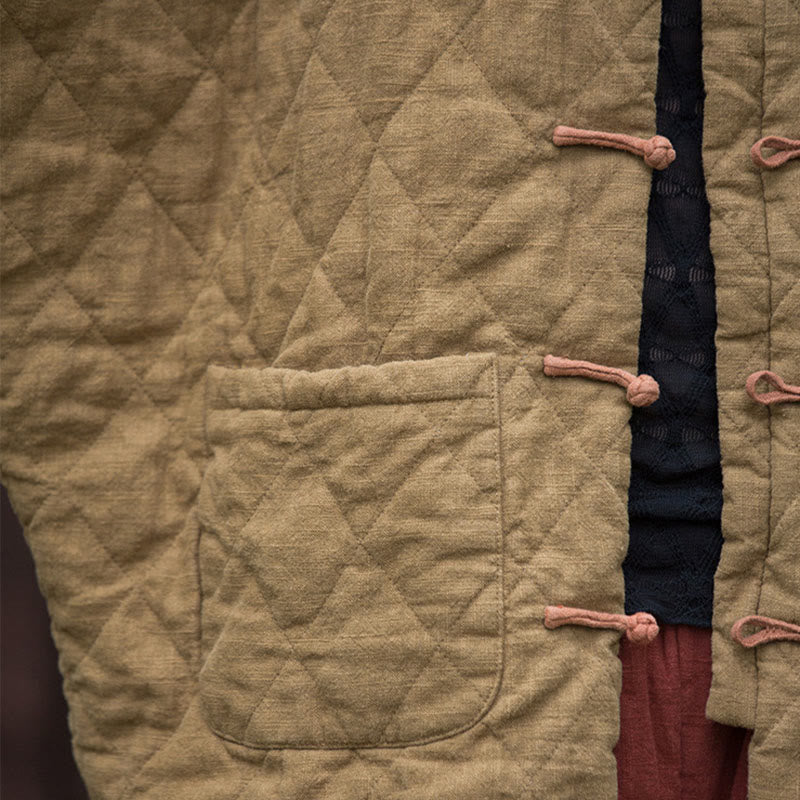 Chaqueta térmica de algodón de manga larga con botones de rana y bolsillos para mujer, de Buddha Stones Winter - image 31