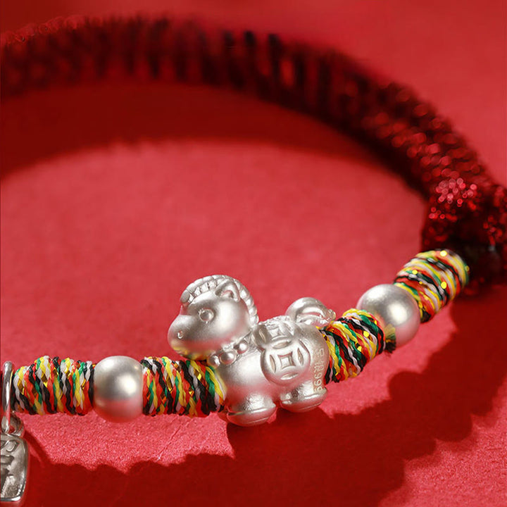 Pulsera de hilo hecha a mano con Buddha Stones en plata de ley 999, Año de la Libertad del Caballo - image 15