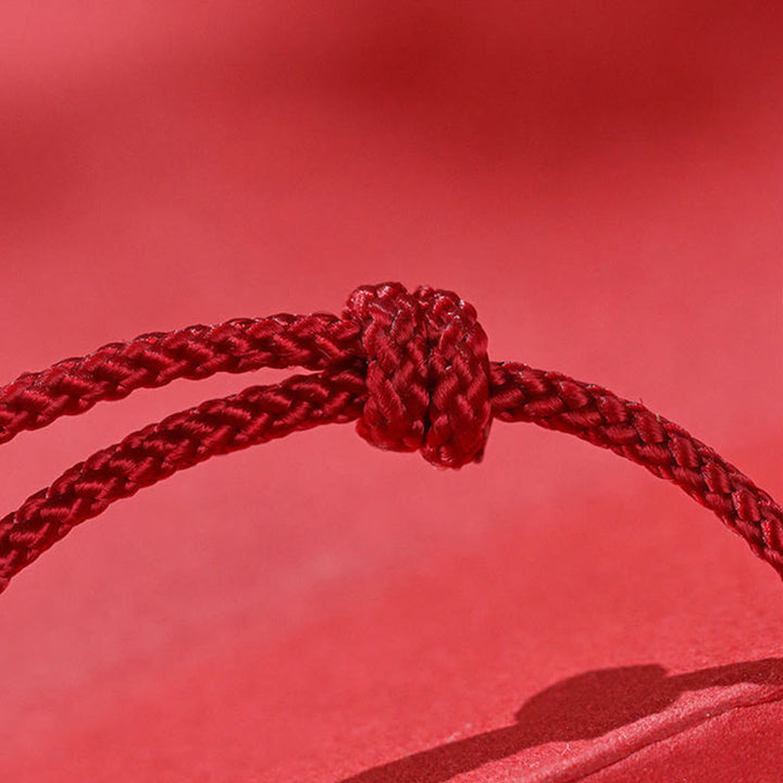 Pulsera de hilo de plata de ley 999 con Buddha Stones y ágata roja, Año del Caballo, Prosperidad - image 13