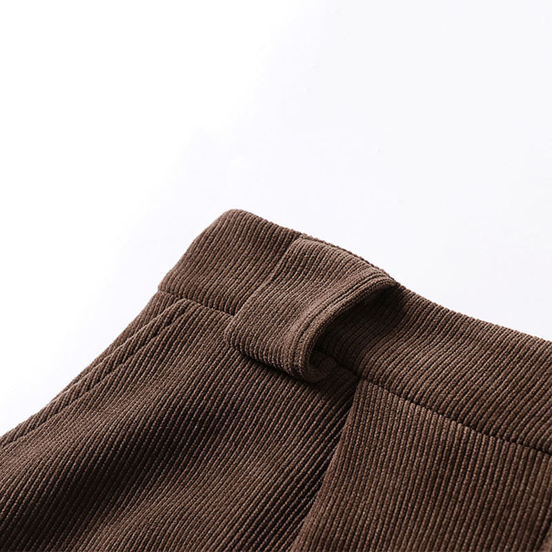 Pantalones anchos de pana de algodón con cintura elástica y bolsillos para hombre, diseño de Buddha Stones, con cremallera y botones de invierno - image 5