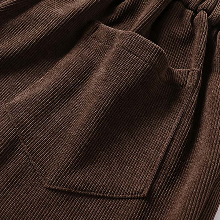 Pantalones anchos de pana de algodón con cintura elástica y bolsillos para hombre, diseño de Buddha Stones, con cremallera y botones de invierno - image 7