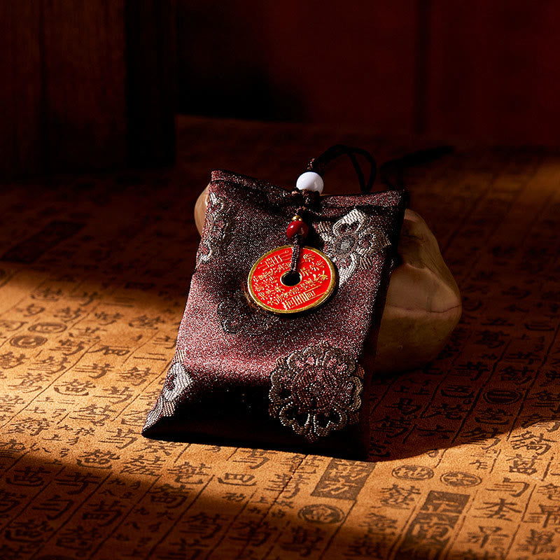 Decoración colgante con bordado jacquard de Buddha Stones, montaña, fantasmas, dinero, bendición - MARRÓN - image 3