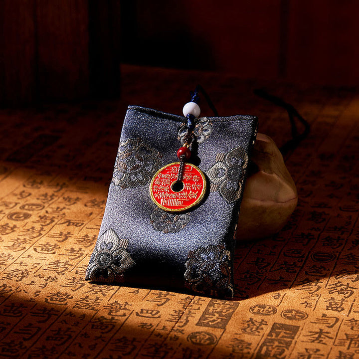 Decoración colgante con bordado jacquard de Buddha Stones, montaña, fantasmas, dinero, bendición - AZUL - image 5