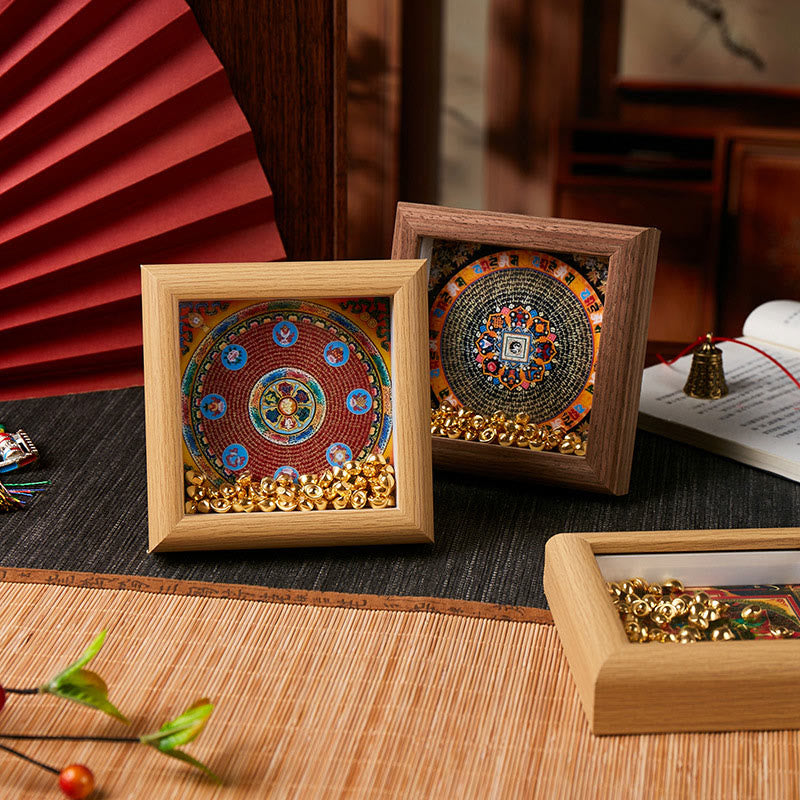 Marco de fotos Thangka con lingote dorado de Om Mani Padme Hum tibetano con Buddha Stones, adorno para decoración del hogar - image 10