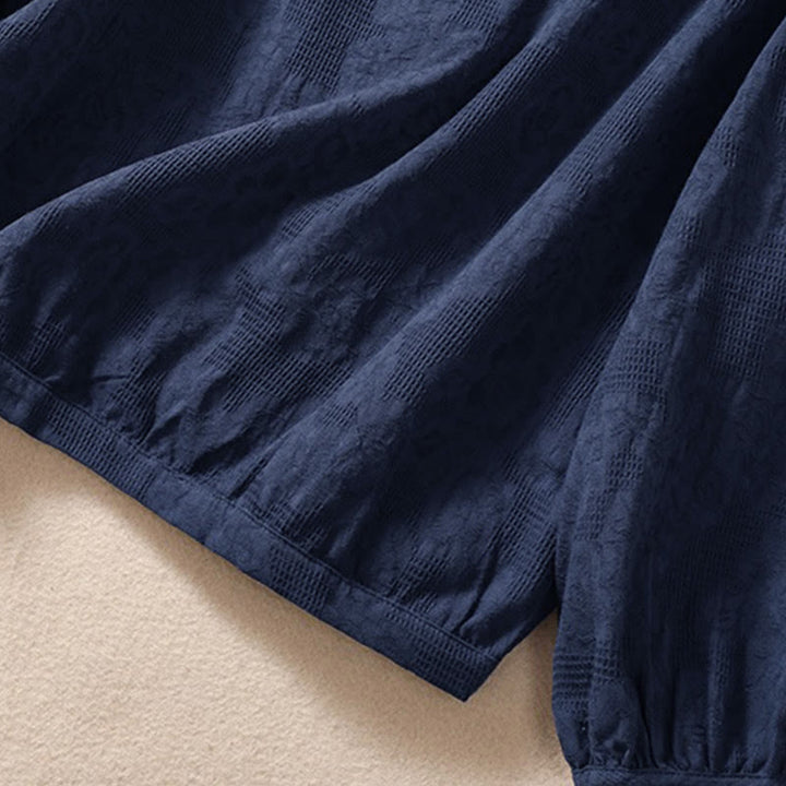 Sudadera con capucha de algodón de manga larga para mujer con diseño de jacquard y botones en otoño con Buddha Stones - image 6