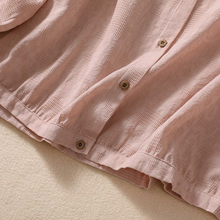 Sudadera con capucha de algodón de manga larga para mujer con diseño de jacquard y botones en otoño con Buddha Stones - image 14