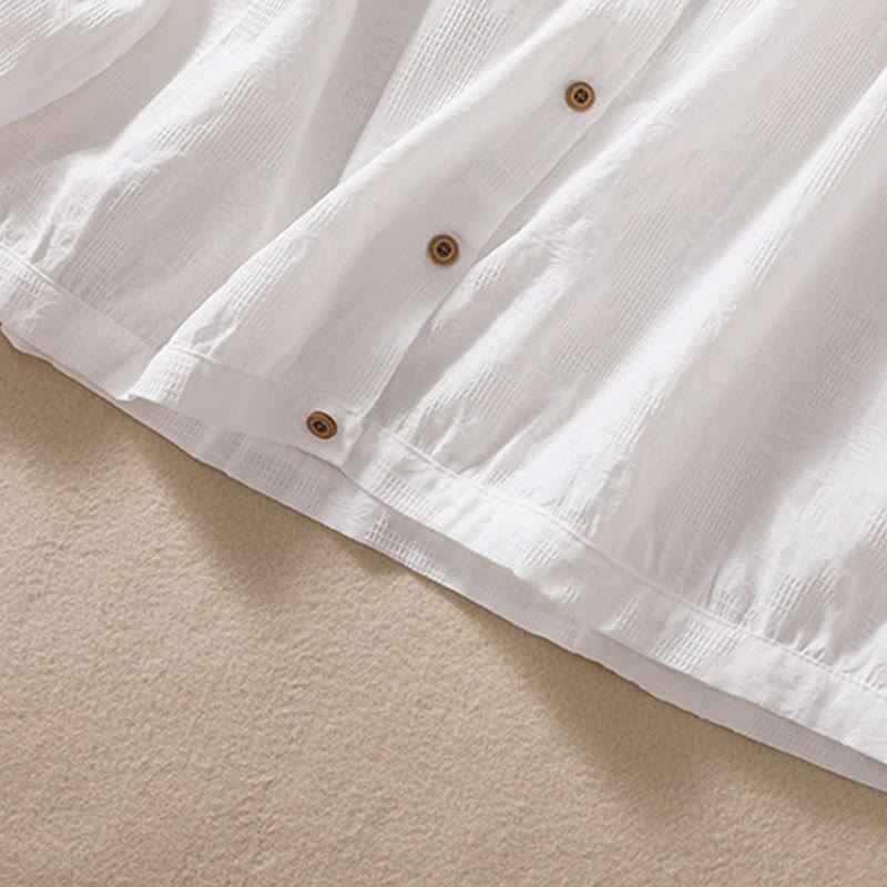 Sudadera con capucha de algodón de manga larga para mujer con diseño de jacquard y botones en otoño con Buddha Stones - image 25