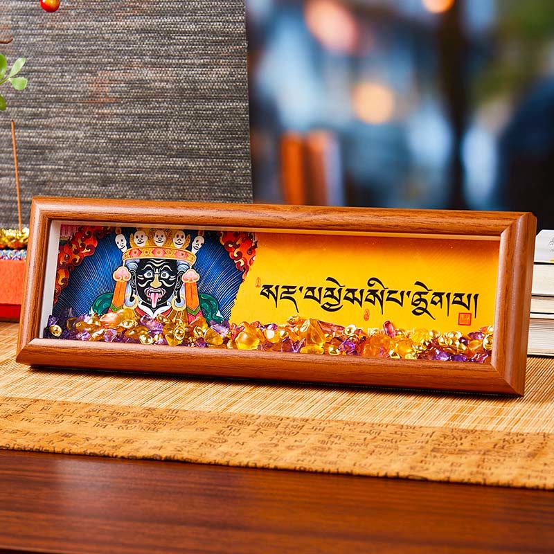 Buddha Stones Om Mani Padme Hum Buda lingote dorado Thangka marco de fotos ornamento decoración del hogar - Estilo 1 - Tablero de fibra de densidad media (9 x 30 x 4 cm) - image 0