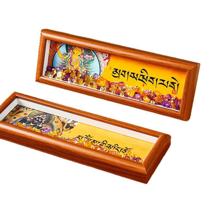 Buddha Stones Om Mani Padme Hum Buda lingote dorado Thangka marco de fotos ornamento decoración del hogar - image 13