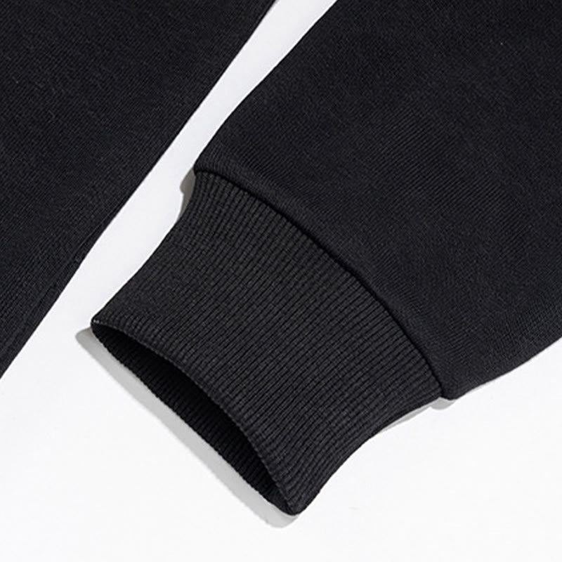 Sudadera de algodón con cuello polo y botones para hombre con estampado de Buddha Stones Fall - image 10
