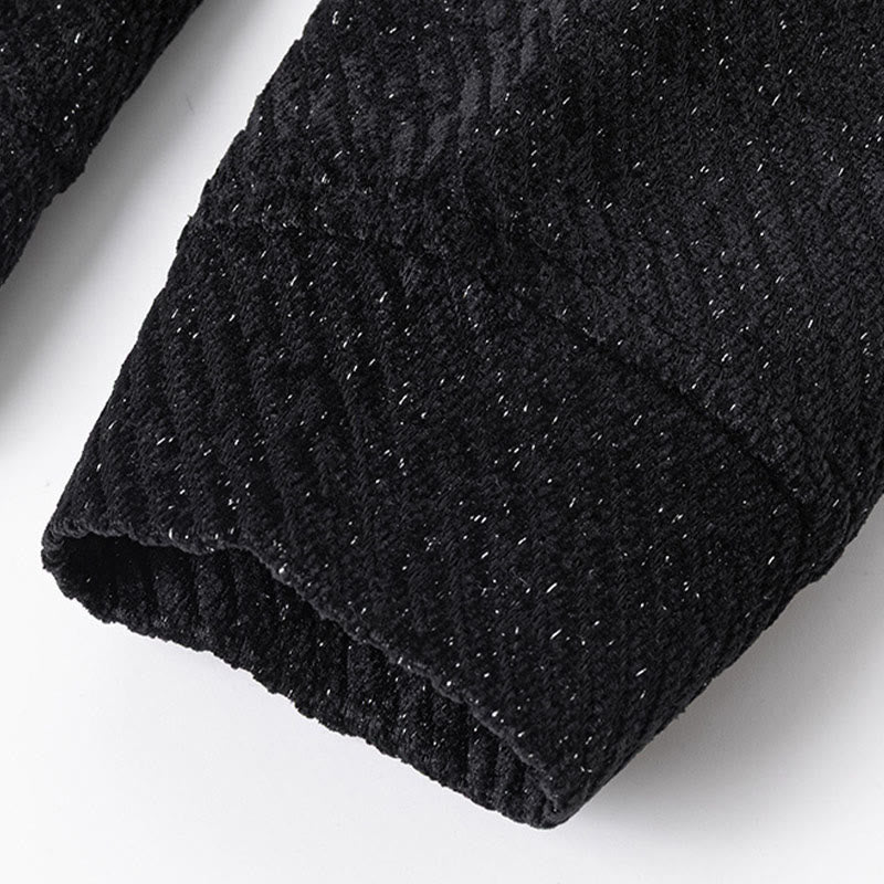 Sudadera con cuello redondo y botones a rayas para hombre con estampado de Buddha Stones Fall - image 9