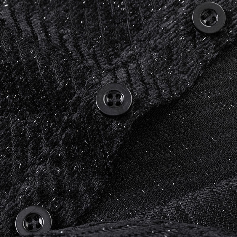 Sudadera con cuello redondo y botones a rayas para hombre con estampado de Buddha Stones Fall - image 7