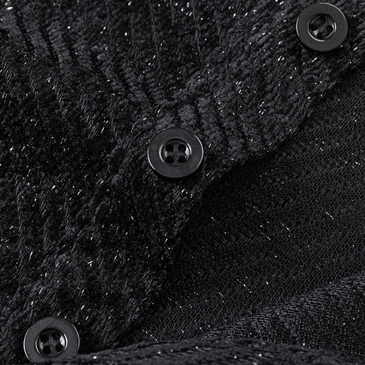 Sudadera con cuello redondo y botones a rayas para hombre con estampado de Buddha Stones Fall - image 7