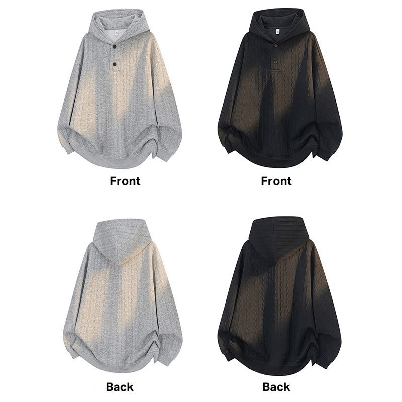 Sudadera con capucha de manga larga para hombre con diseño retorcido y botones de Buddha Stones para otoño e invierno - image 13