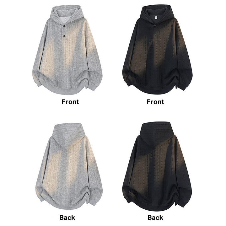 Sudadera con capucha de manga larga para hombre con diseño retorcido y botones de Buddha Stones para otoño e invierno - image 13