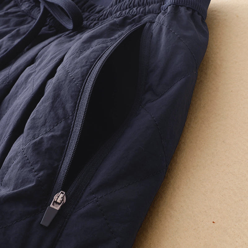 Pantalones térmicos de algodón con cordón ajustable y cintura elástica para mujer, con bolsillos con cremallera, Buddha Stones Winter Lines - image 4