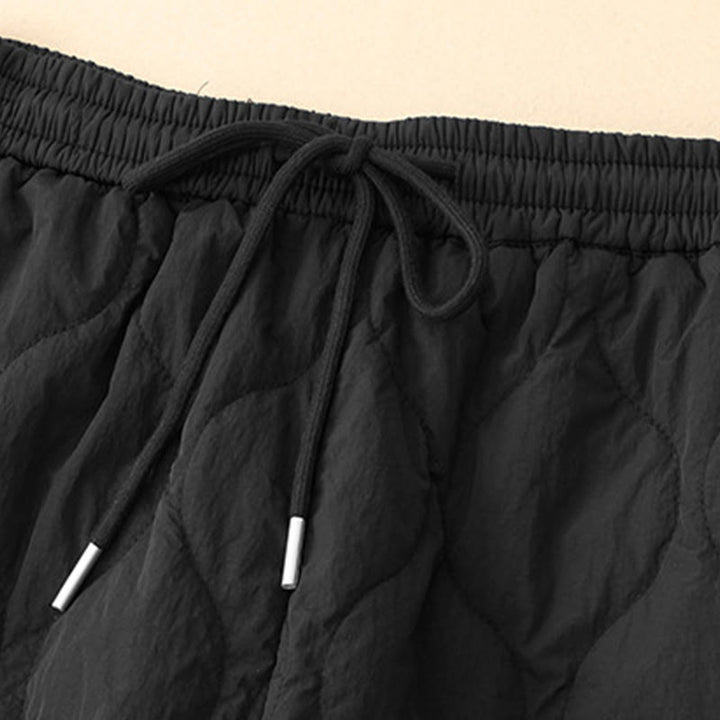 Pantalones térmicos de algodón con cordón y cintura elástica para mujer, con líneas curvas de Buddha Stones, de invierno, con bolsillos - image 12