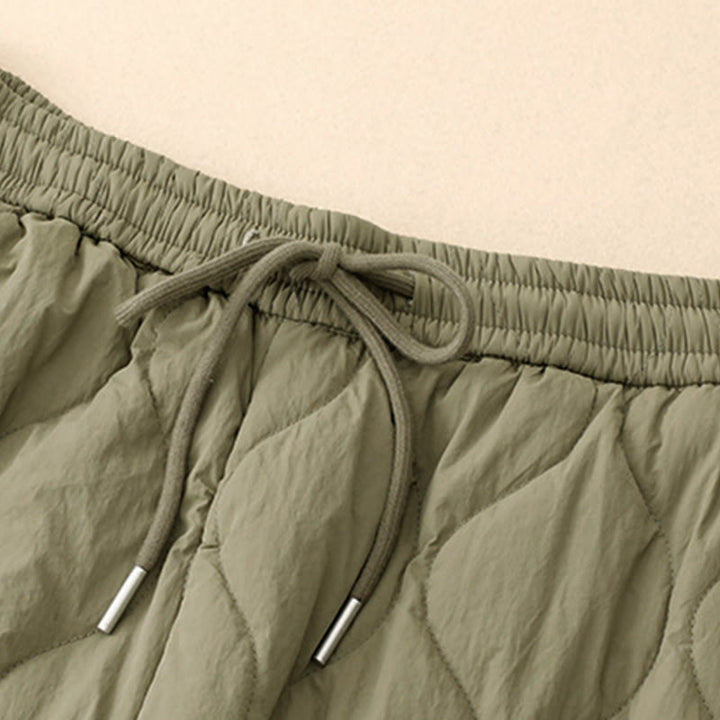 Pantalones térmicos de algodón con cordón y cintura elástica para mujer, con líneas curvas de Buddha Stones, de invierno, con bolsillos - image 3