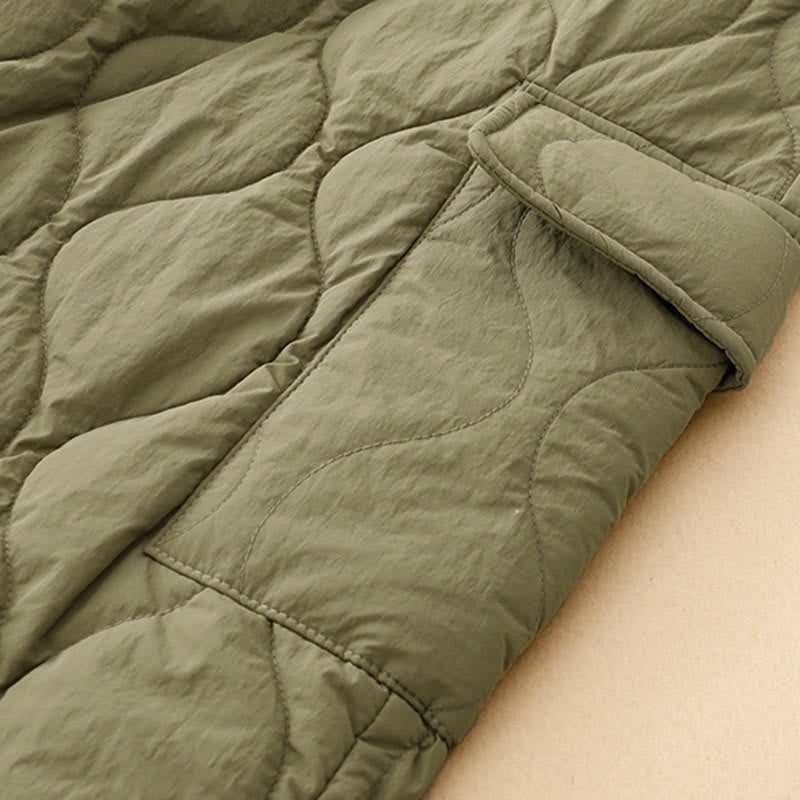 Pantalones térmicos de algodón con cordón y cintura elástica para mujer, con líneas curvas de Buddha Stones, de invierno, con bolsillos - image 6