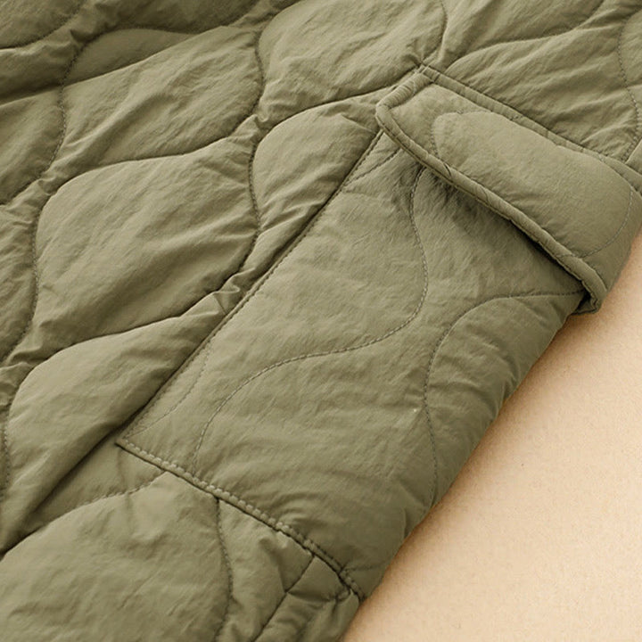 Pantalones térmicos de algodón con cordón y cintura elástica para mujer, con líneas curvas de Buddha Stones, de invierno, con bolsillos - image 6