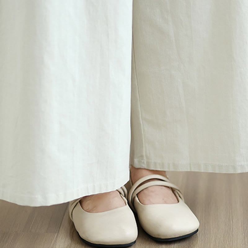 Conjunto de 2 piezas de Buddha Stones para mujer, camisa de manga larga con botones y pantalones anchos hasta los tobillos, de algodón, color liso, con bolsillos - image 11