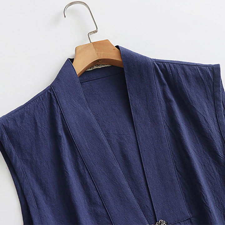 Traje de kimono sin mangas con diseño de Buddha Stones, 2 piezas, para ceremonia de Tai Chi Wudang, color sólido, de manga larga, para hombre - image 6