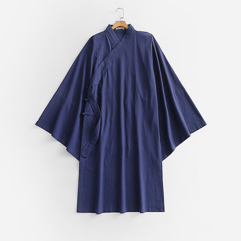Túnica taoísta de manga larga y ancha para hombre con Buddha Stones y ceremonia tradicional de Tai Chi de Wudang - Azul acero - US/UK/AU54, EU64 (9XL) - image 12