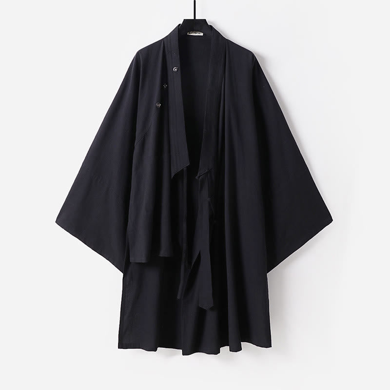 Túnica larga taoísta para hombre con mangas tres cuartos y ceremonia tradicional de Tai Chi de Wudang con Buddha Stones - Gris - US/UK/AU54, EU64 (9XL) - image 3