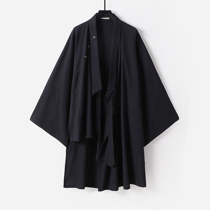 Túnica larga taoísta para hombre con mangas tres cuartos y ceremonia tradicional de Tai Chi de Wudang con Buddha Stones - Gris - US/UK/AU54, EU64 (9XL) - image 3